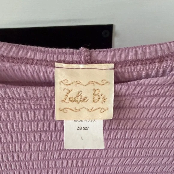 Zadie B’s Lavender Waffle Knit Ruffle Sleeve Swing Tunic - Picture 3 of 3